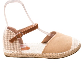 SHELOVET Textilní espadrilky hnědý SHELOVET Textilní espadrilky hnědý