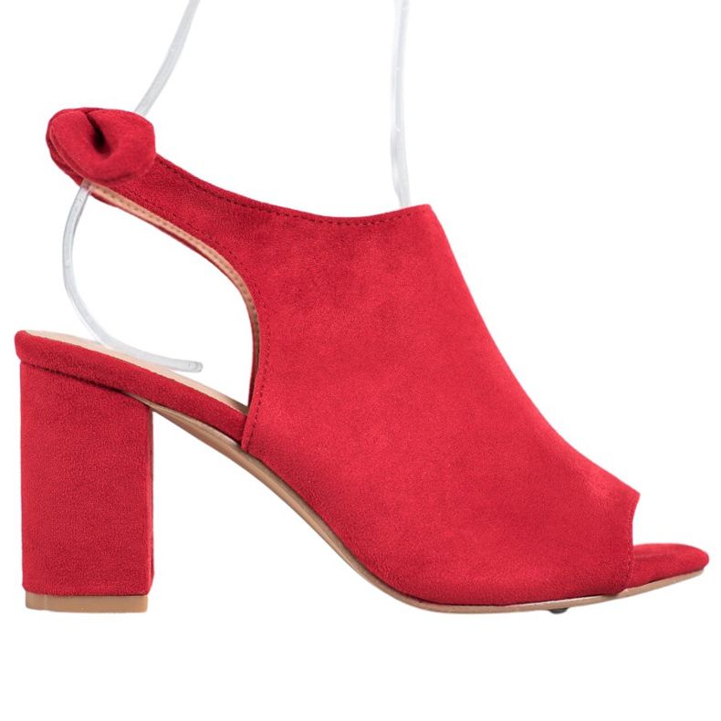 SHELOVET Sandály na vysokém podpatku červené
