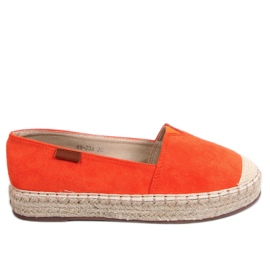 Klasické oranžové espadrilky 99-23A Orange pomerančový