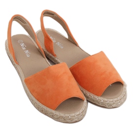 Oranžově bílé espadrilky 99-26A Oranžová pomerančový