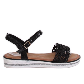 Černé sandály pro ženy 35-197 černé černý
