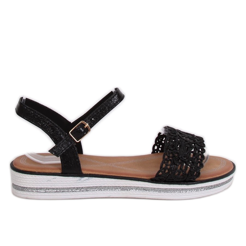 Černé sandály pro ženy 35-197 černé černá
