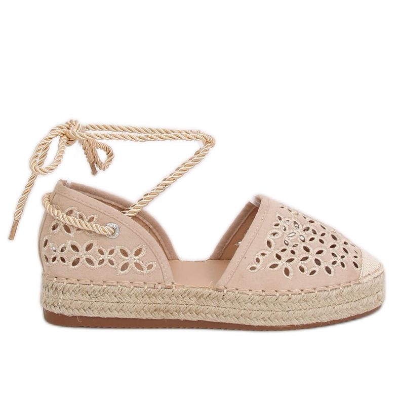 Espadrilky svázané kotníkem béžové G1573 béžové béžový Espadrilky svázané kotníkem béžové G1573 béžové béžový