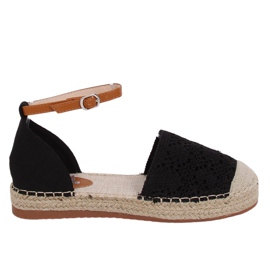 Espadrilles cut black 3035 Black černý