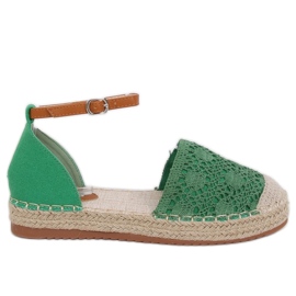 Espadrilles cut green 3035 Green zelená