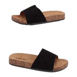 Černé pantofle na podešvi PA-354 Black černá