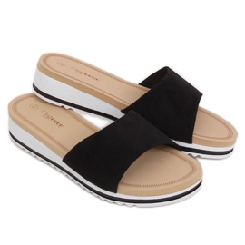 Černé dámské černé pantofle G-5036 Black černý