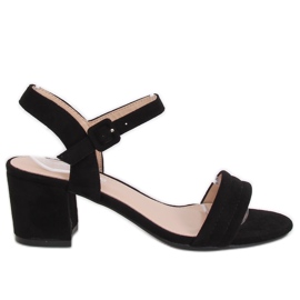 Černé sandály na vysokém podpatku 99-61A Black černá Černé sandály na vysokém podpatku 99-61A Black černá