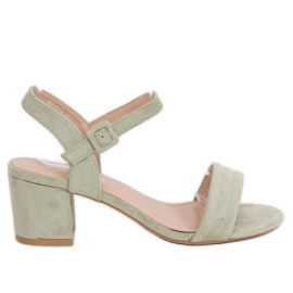 Sandály na vysokém podpatku celadon 99-61A Green zelená