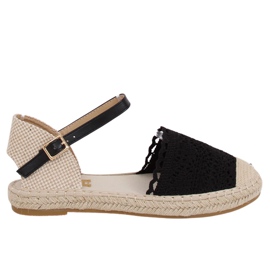 Černé krajkové espadrilky L-1067 Black černý