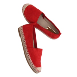 Červené dámské espadrilky L-1068 Red červený