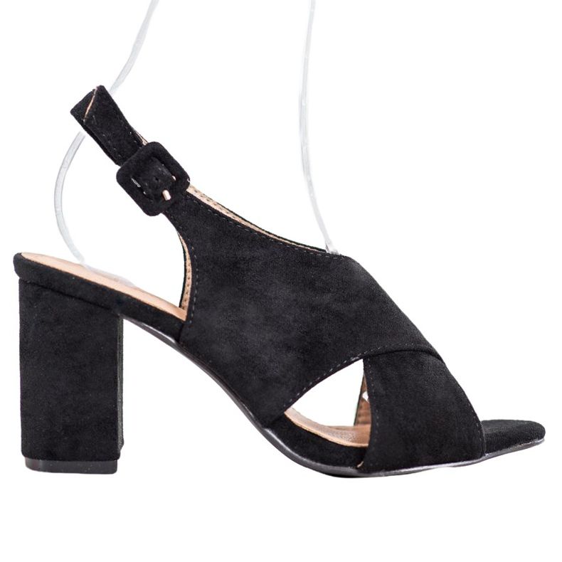 SHELOVET Pohodlné sandály na baru černá