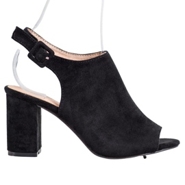 SHELOVET Sandály na vysokém podpatku černá SHELOVET Sandály na vysokém podpatku černá