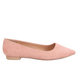 Růžové špičaté balerínky A822 Pink II Quality růžový