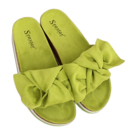 Zelené dámské zelené pantofle SS116P Green zelený