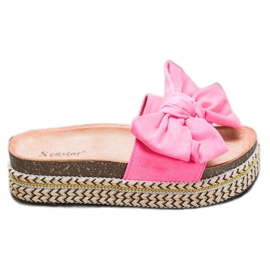 Seastar Pantofle S Mašlí Na Platformě růžový