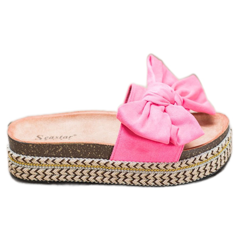 Seastar Pantofle S Mašlí Na Platformě růžový