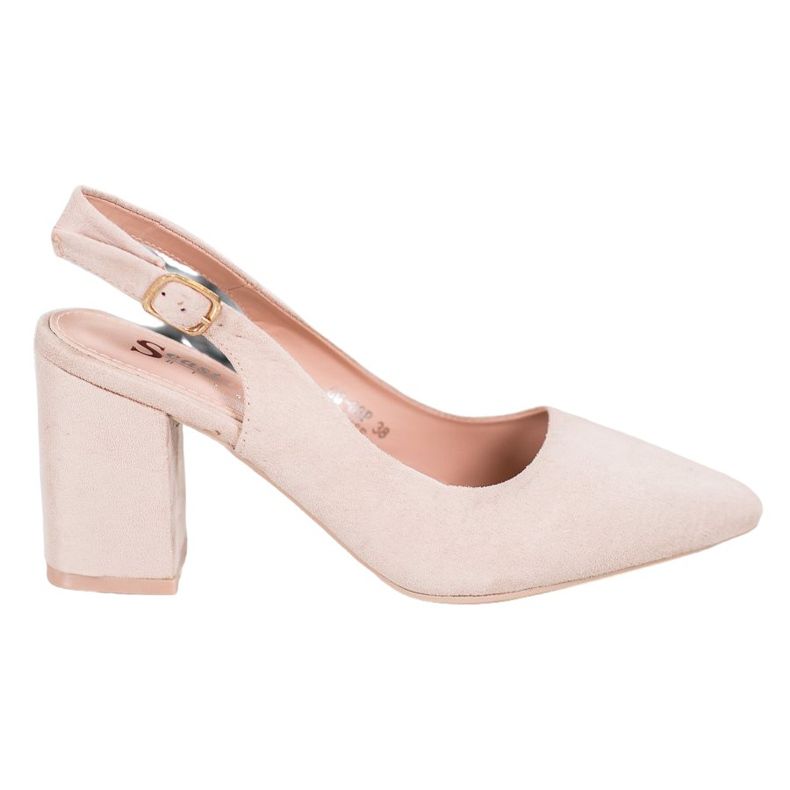 Seastar Semišové lodičky s otevřenou patou hnědý Seastar Semišové lodičky s otevřenou patou hnědý