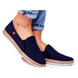 Dámské espadrilky Big Star Slip-on Navy Blue FF276036 námořnická modř