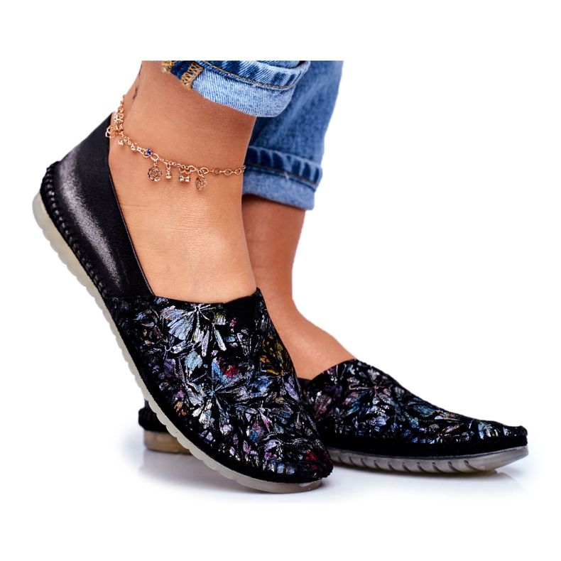 Dámské balerínky Maciejka kožené černé 01930-70 / 00-0 černá vícebarevný