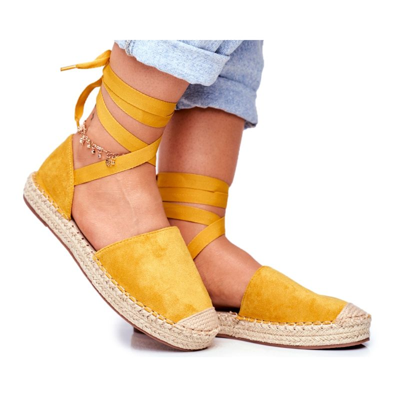PS1 Dámské espadrilky svázané Yellow Bonjour žlutá