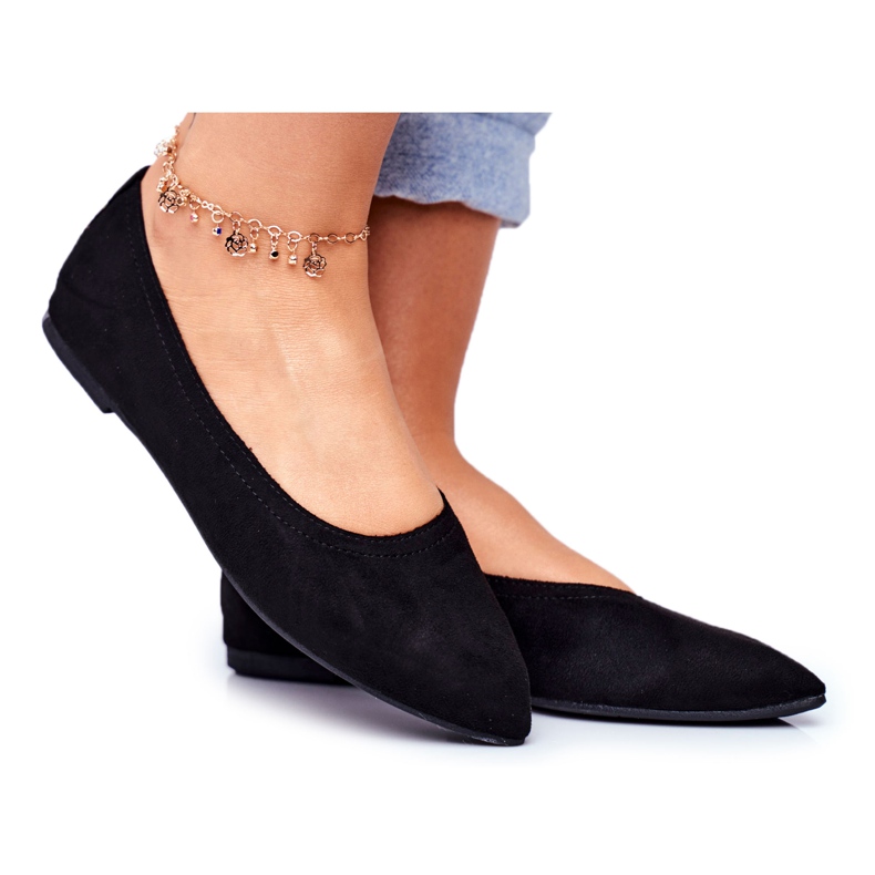 PS1 Dámské balerínky Eco-Suede Black Bellissima černá