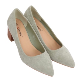 Lodičky na dřevěných podpatcích celadon CL75P Green zelený