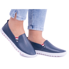 EVE Dámské kožené tenisky Bellara Navy Blue námořnická modř