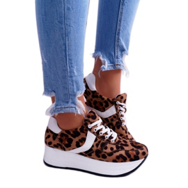 NFR Dámské sportovní boty Leopard SportFreak bílý hnědý NFR Dámské sportovní boty Leopard SportFreak bílý hnědý