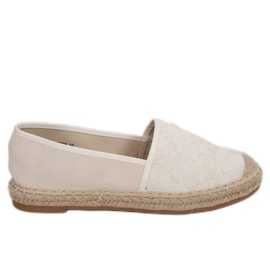 Béžové béžové espadrilky pro ženy BB29 béžový