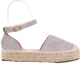 Seastar Šedé espadrilky na platformě šedá Seastar Šedé espadrilky na platformě šedá