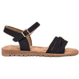 Evento Klasické sandály s přezkou černý