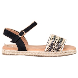 SHELOVET Lehké pletené sandály béžový černá