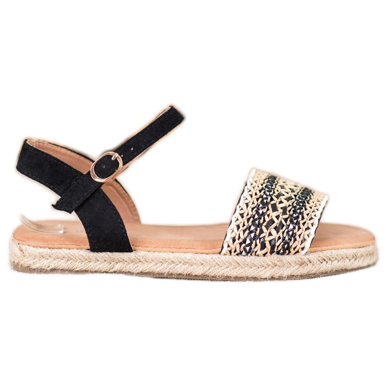 SHELOVET Lehké pletené sandály béžový černá