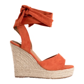 Seastar Espadrilové sandály na vysokých podpatcích pomerančový