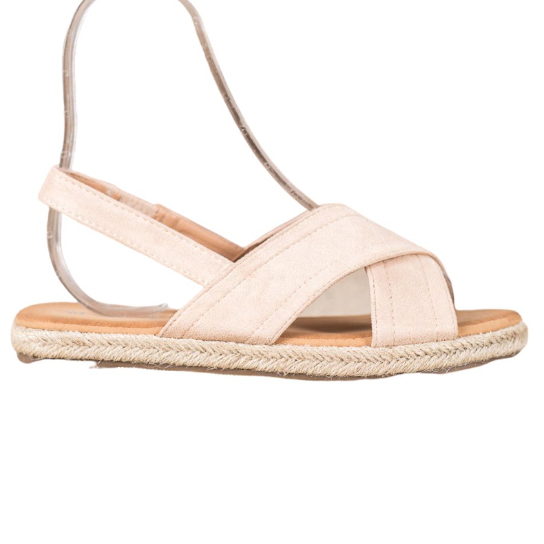 SHELOVET Nazouvací semišové sandály hnědý