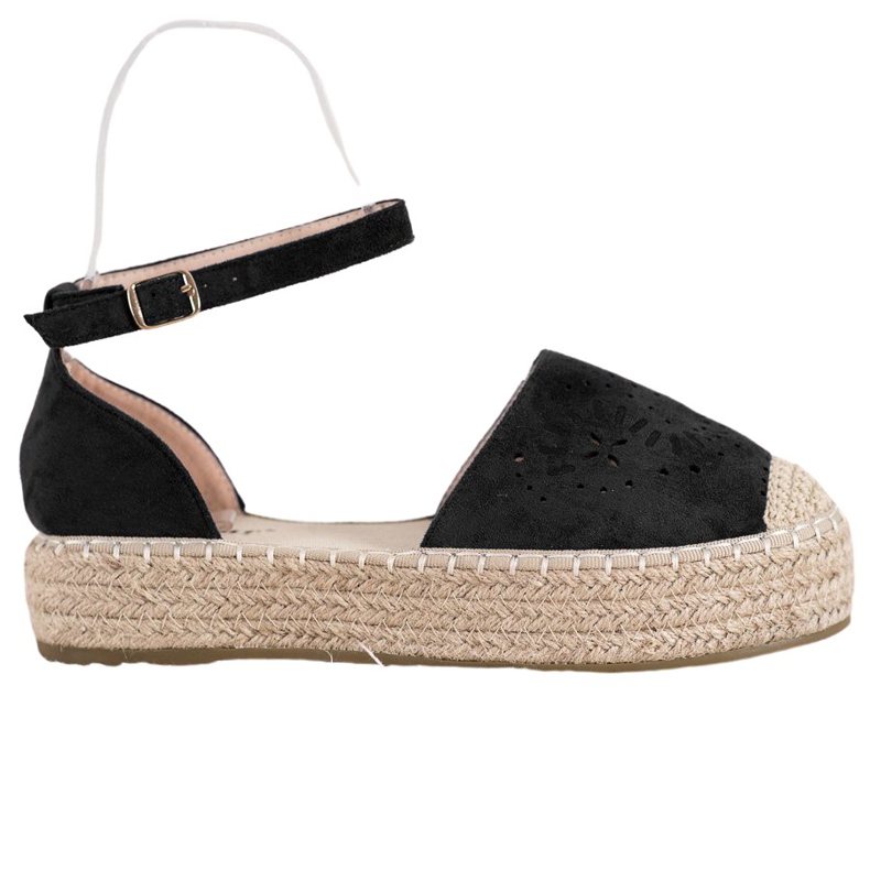 Seastar Prolamované espadrilky na platformě černá