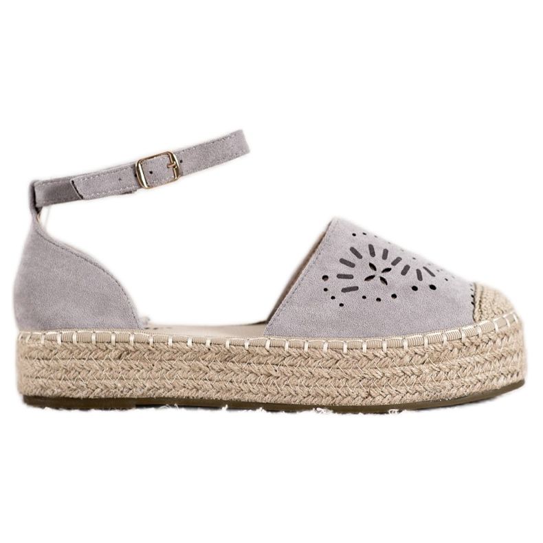 Seastar Prolamované espadrilky na platformě šedá