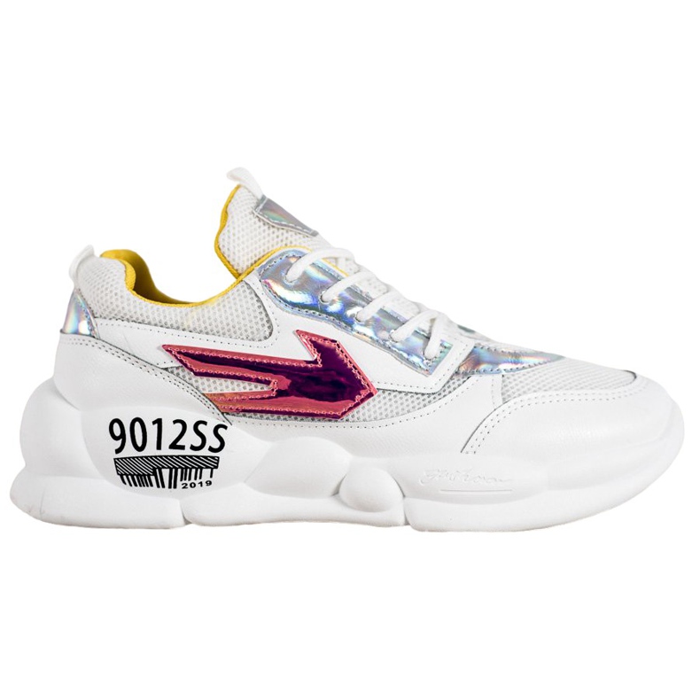 SHELOVET Tenisky s eko koženou módou bílý vícebarevný šedá