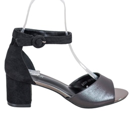 Módní lodičky VINCEZA černý šedá