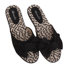 Dámské černé pantofle YT-98 Black espadrilles černý