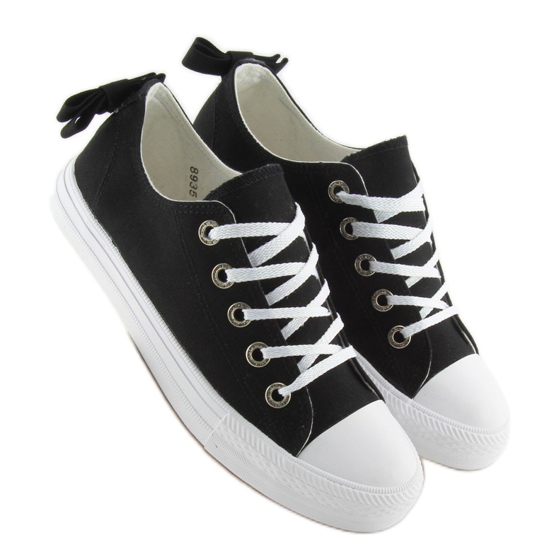 Dámské tenisky s mašlí černé 8935 Black Ii Žánr černá