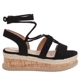 Sandály černé espadrilky JH116 Black černý