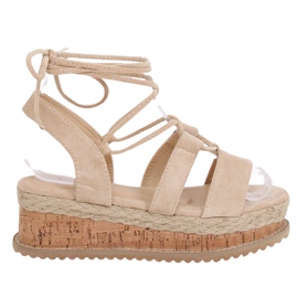 Béžové espadrilové sandály JH116 Beige béžový
