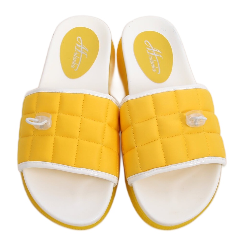 Žluté dámské pantofle G-338 Yellow žlutá
