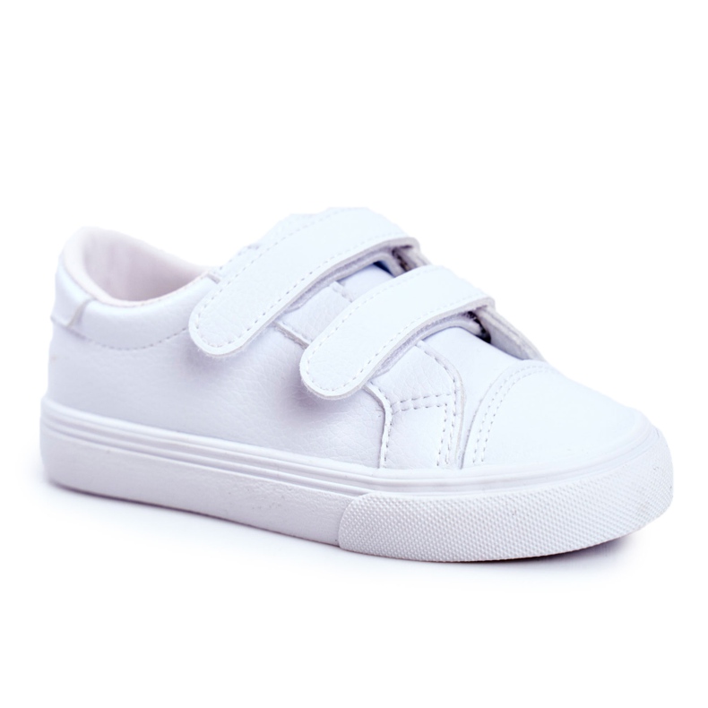 Apawwa Bílé dětské tenisky na suchý zip Pergomo bílý