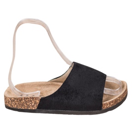 SHELOVET Černé pantofle na platformě černý