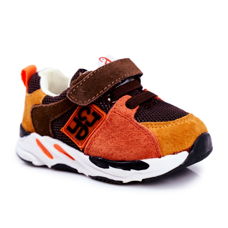 Apawwa Sportovní dětské boty se suchým zipem Jonaba hnědý oranžový vícebarevný žlutá