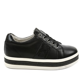 Černé sportovní boty tenisky HQ996 černá