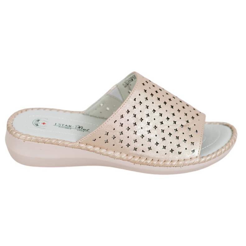 J. Star Lehké pohodlné pantofle zlatý